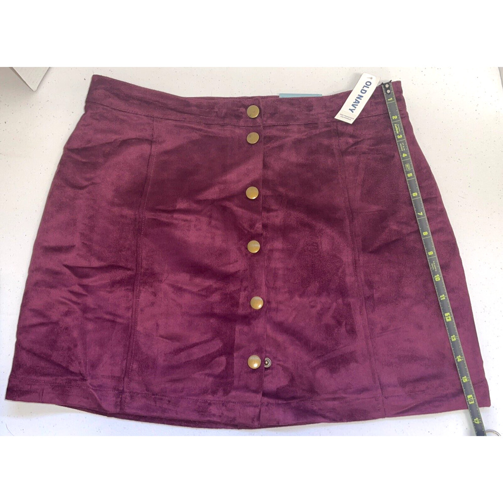 Old Navy Purple Mini Skirt with Gold Buttons